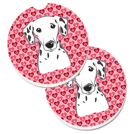 Carolines Treasures Dalmatian Hearts Cup Holder Car Coasters - Set of 2 BB5280CARC